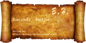 Baczkó Hella névjegykártya
